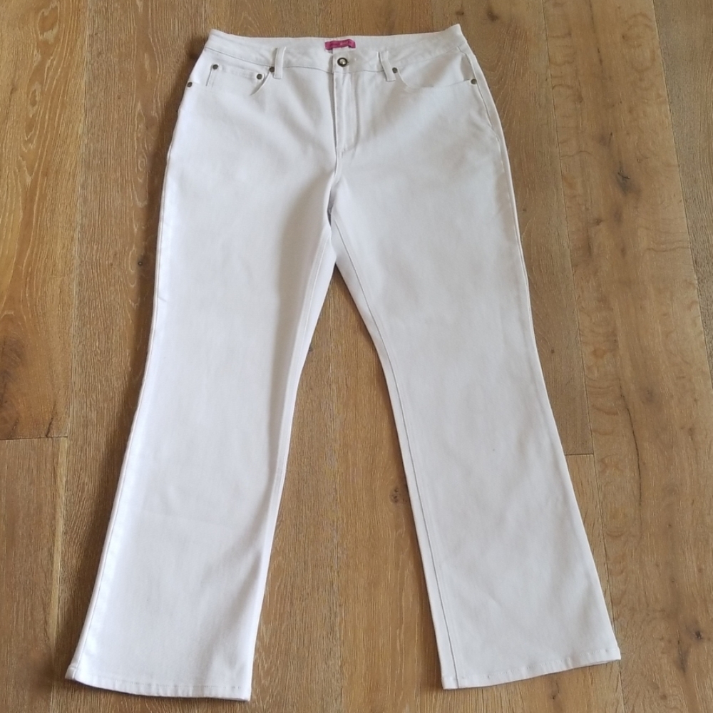 Enough About Me - White Straight Leg Jeans